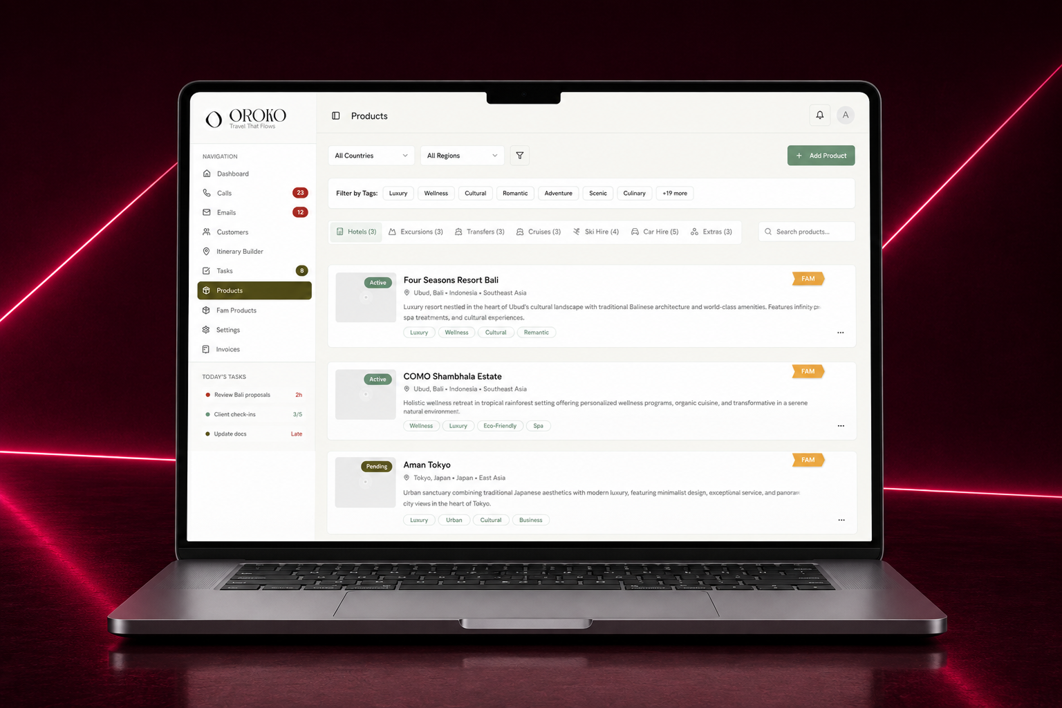 OROKO Travel Interface Showcase 2