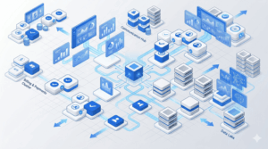 scalable SaaS platform illustrated with modular cloud software growth